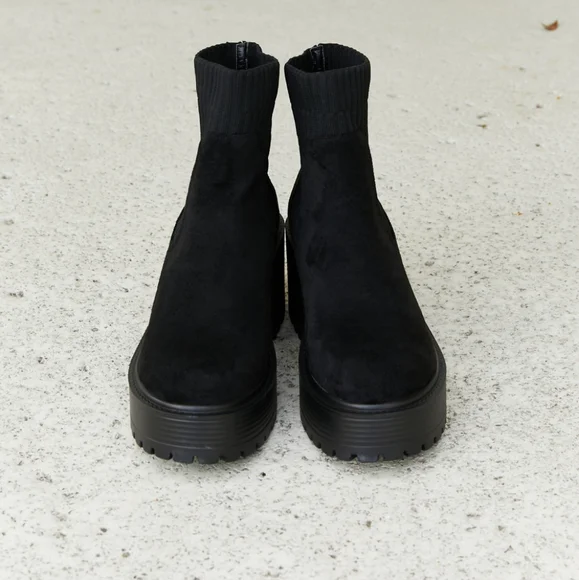 Strive For More Chunky Sole Sock Booties in Black - Picture 5 of 9